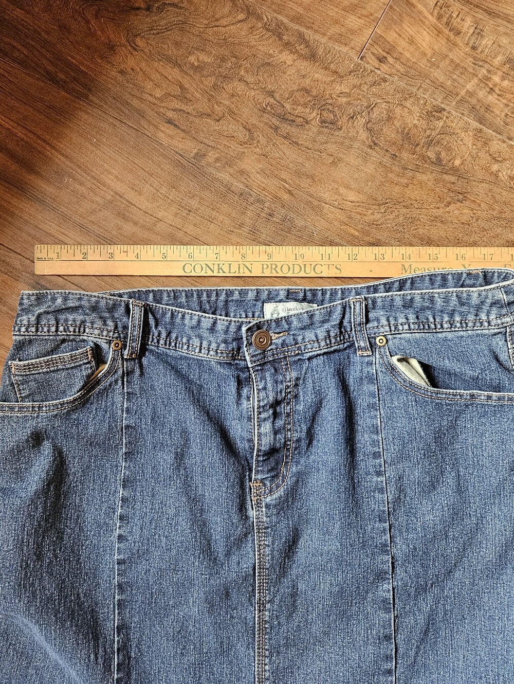 CJ Banks Plus Long Denim Skirt Sz 16W Modest. #28 - Picture 3 of 4
